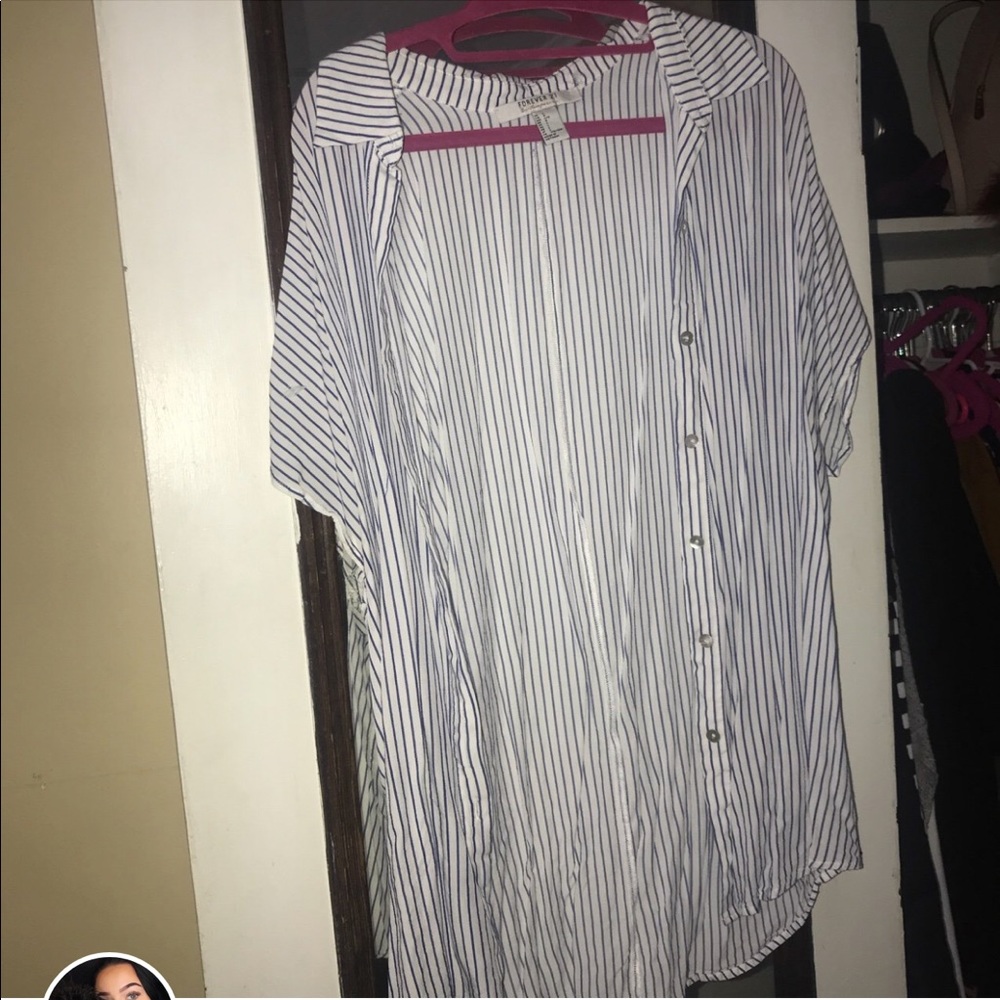 Striped button down
